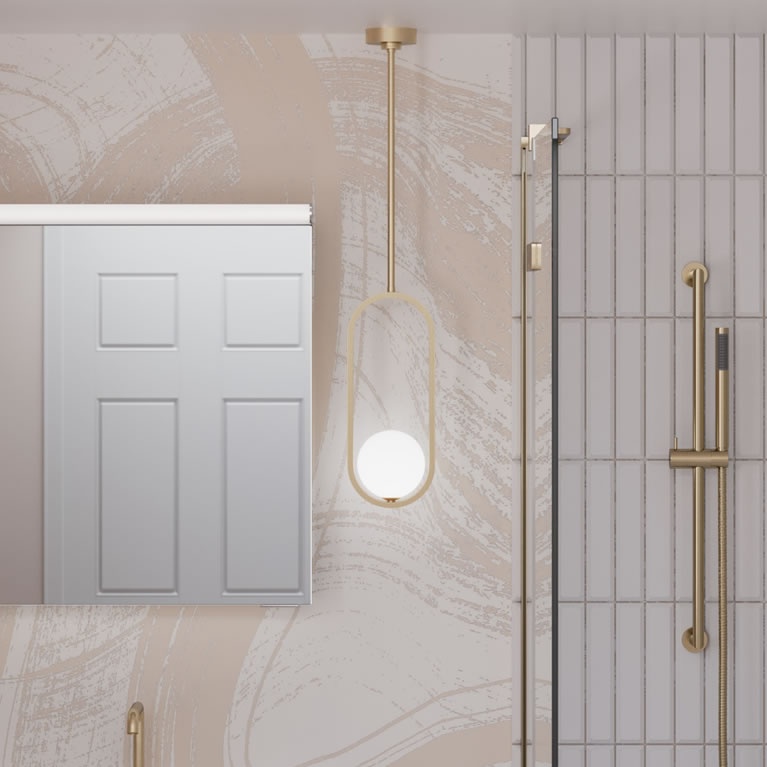 Crosswater Tranquil Brushed Brass Pendant Light | Sanctuary Bathrooms